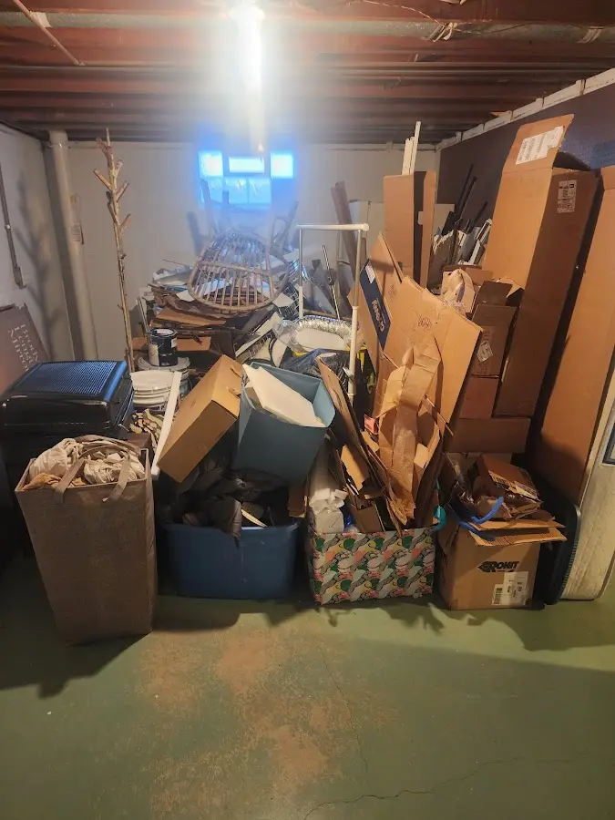 Roll-off dumpster container at job site for Yard Waste Dumpster Rental in Underwood-Petersville